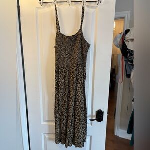 Old Navy Leopard Print Midi Dress - Beige/Black